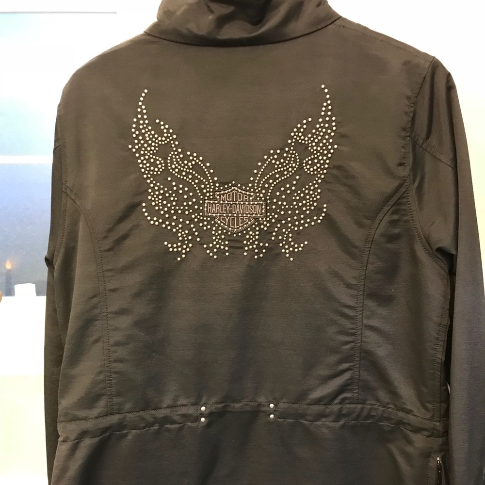 Harley Davidson jacket with studs intact.